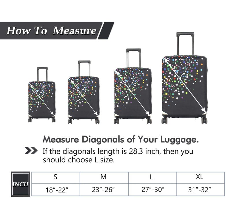 HYPER VENTURE Washable Luggage Cover - Fashion Suitcase Protector Fits 18-22 Inch Luggage (Color Dots, S) - Image 5